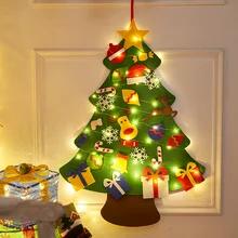 Arbre de noël en feutre pour bébé, jouet Montessori, bricolage, planche pour tout petits, cadeau pour garçon et fille, décoration murale de porte, cadeaux