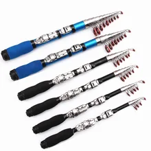 Mini 1/1.2/1.5/1.7/1.9/2.1/2.3M Portable Telescopic Fishing Rod Glass Fiber Fishing Pole Travel Sea Fishing Spinning Rod
