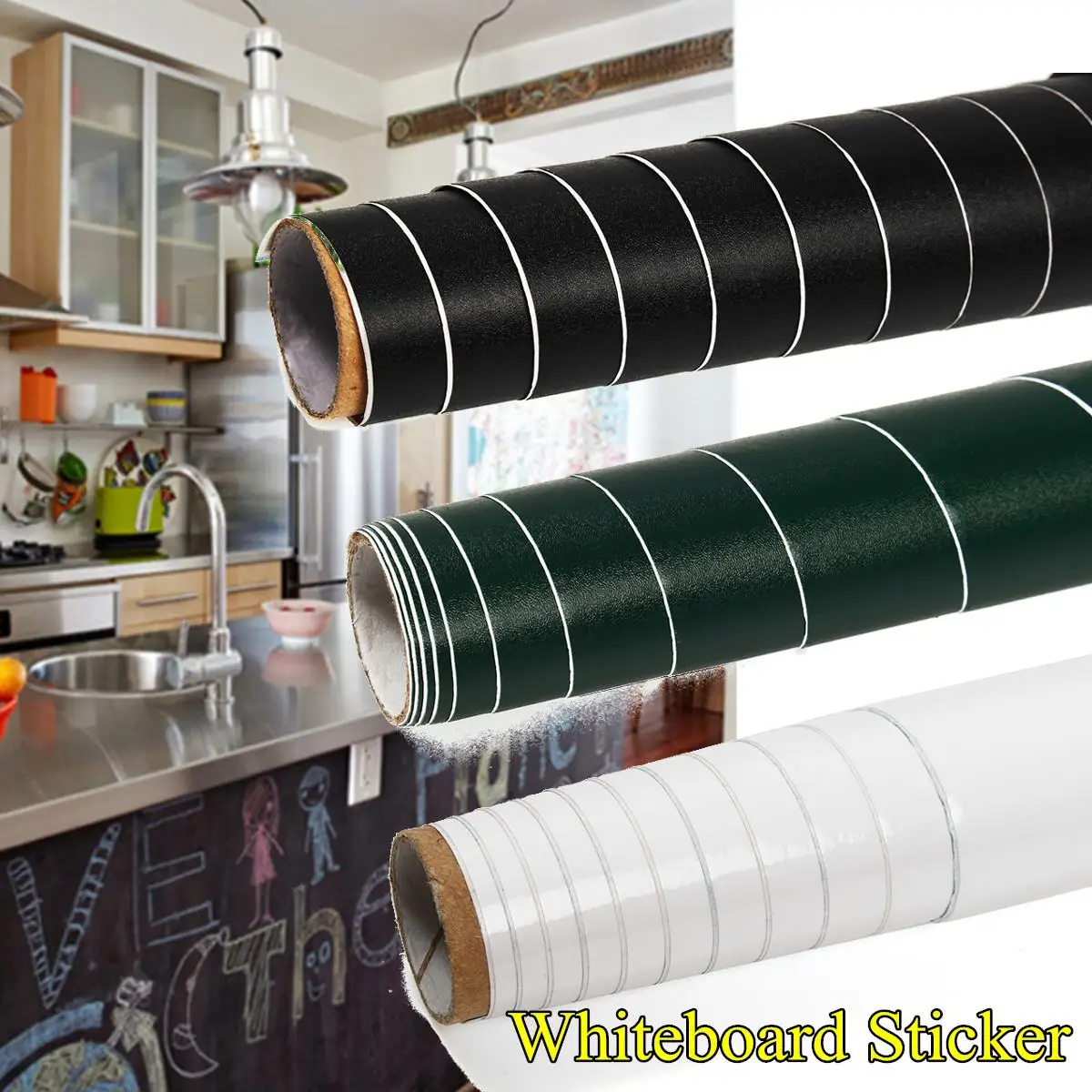 

Whiteboard Sticker White Board Self-adhesive Writing Memo Board Removable Wall Decal For Office School Home Wall Sticker 200X60