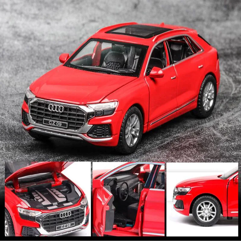 1/32 масштаб моделирование Audi Q8 внедорожный автомобиль сплав плесень игрушка автомобиль звук и свет оттягивающаяся назад модель детские игрушки подарок на день рождения