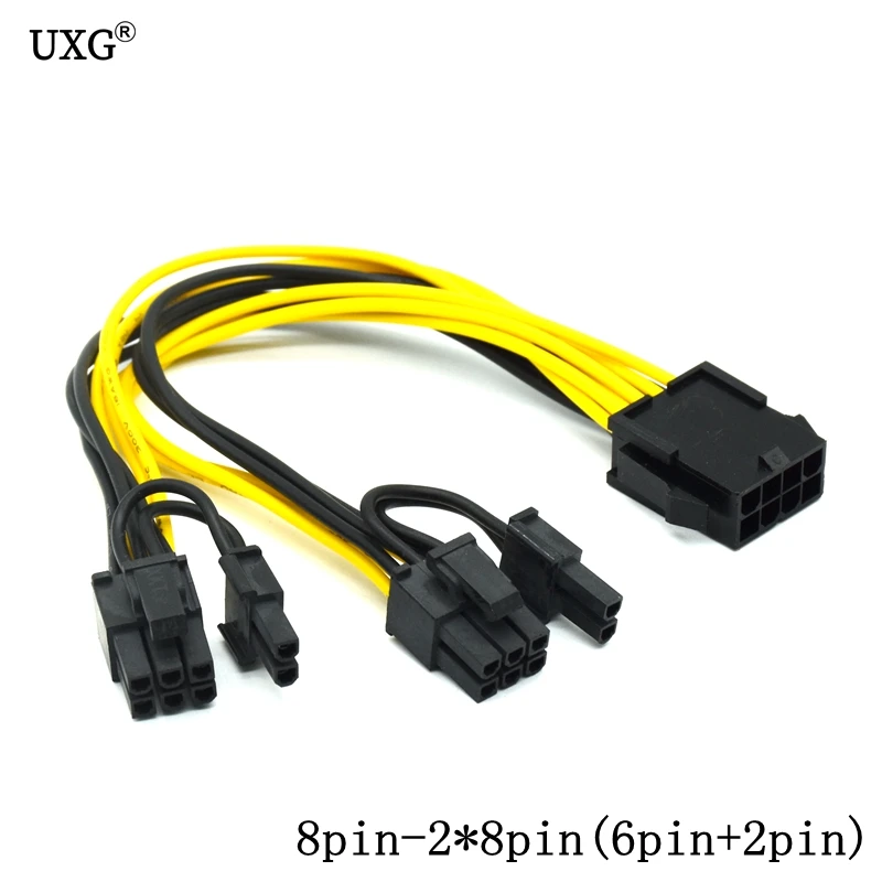 Cable PCI-E PCIE 8P Female to 2 Port Dual 8pin 6P+2P Male GPU Graphics Video Card Power Supply Riser Mining Cord Cabo