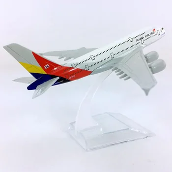 

14CM 1:400 Alloy casting Korea ASIANA airlines Airbus model A380 collectible display kid toy airplane aircraft model collection
