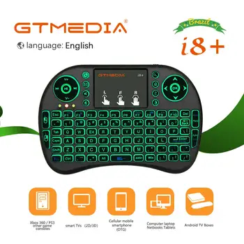 

Brazil i8+ Mini Wireless Keyboard 3 Colors Backlit English Android TV box touch template PC gaming control keys notebook Black