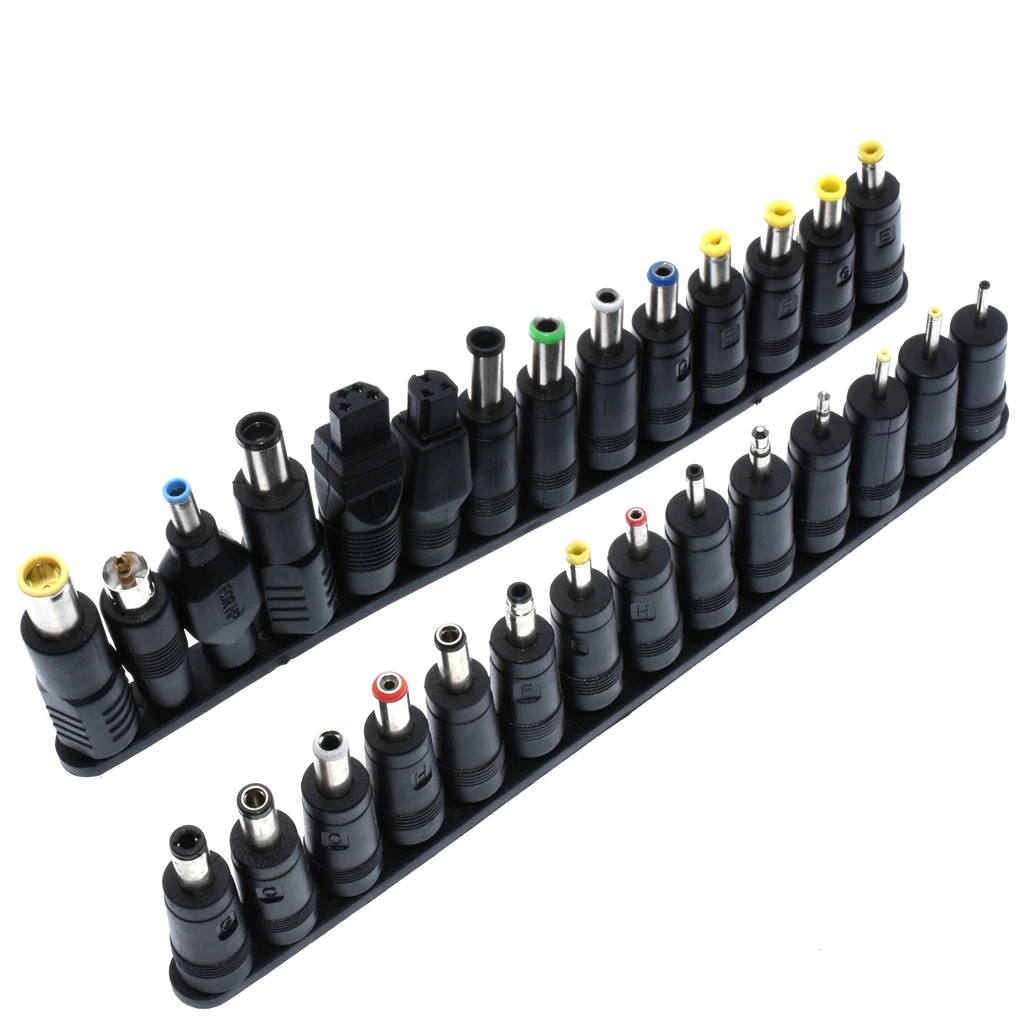 28 шт./компл. Универсальный 28 шт. DC Мощность 5,5x2,1 мм AC DC Jack Зарядное устройство до 28 штекер Мощность адаптер для использования Тетрадь ноутбука Высокое качество