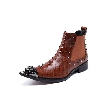 

Men's Korean High Top Martin Boots Short Boots Toe Zapatos Para Hombre Cow Leather Casual Men's Winter Pointed Toe Ankle Rubber