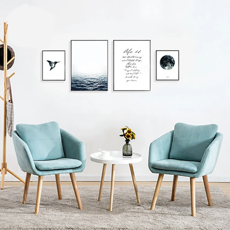  Simple And Modern Coffee Bedroom Chair Nordic Single Sofa Chair Study Computer Backrest Casual Lazy