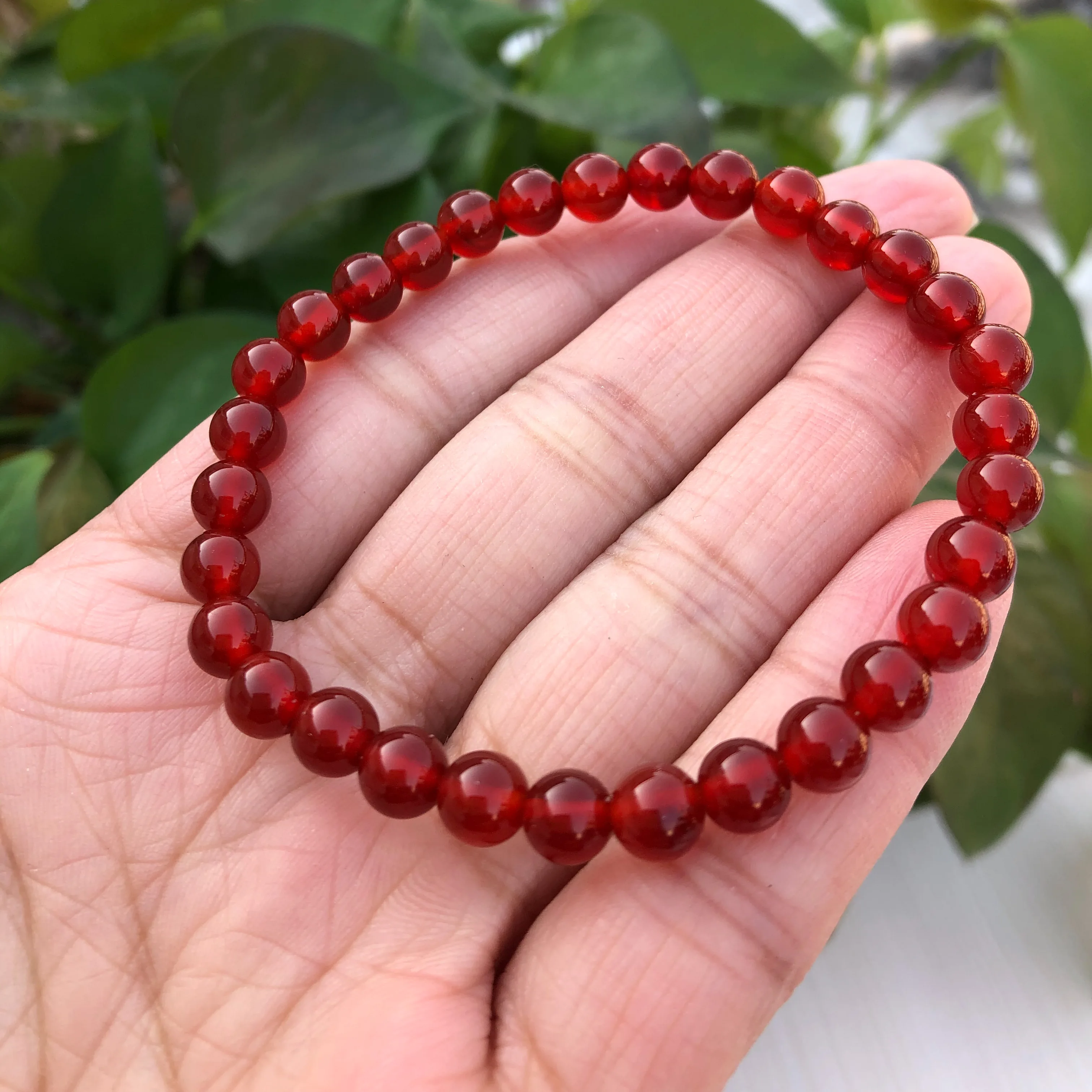 Natural Red Agate Round Beads Single Circle Bracelet For Men - Temu