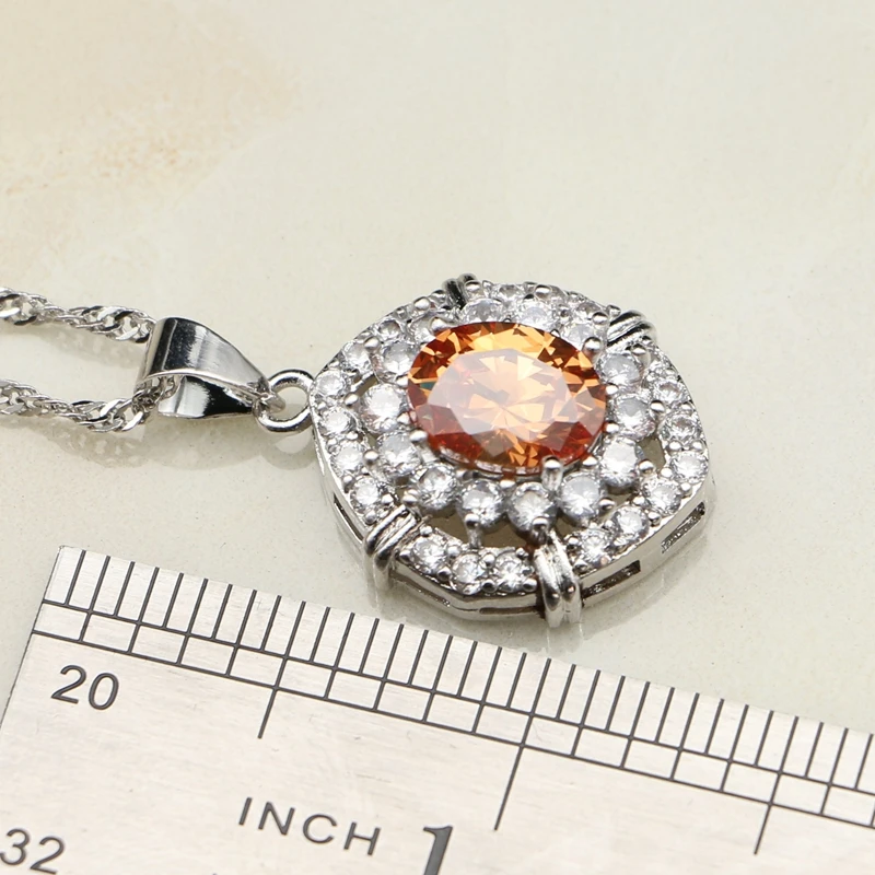 4 шт. комплект из колье серёг и кольца серебра 925 пробы|jewelry sets for women|silver jewelry setjewelry |