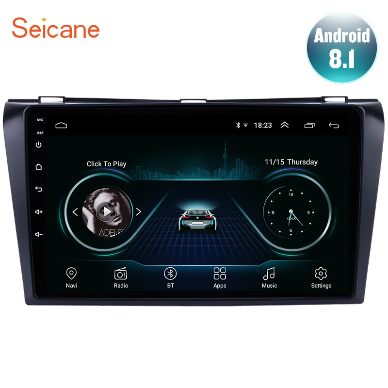 Seicane HD 1024*600 Android 8,1 Автомобильный gps; Мультимедийный проигрыватель для 2004 2005 2006 2007 2008 2009 Mazda 3 2Din gps Wi-Fi 3g FM SWC