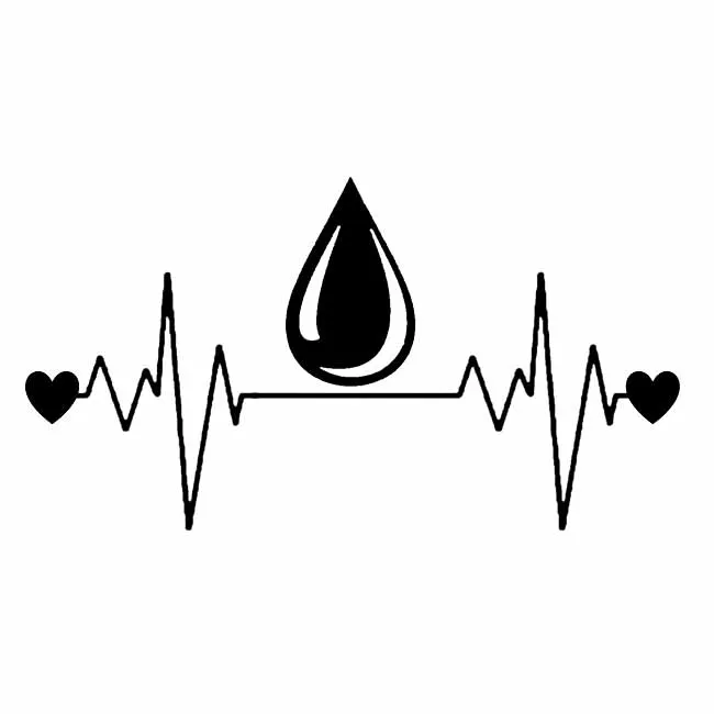 

14.6CM*7.9CM Fun Oil Heartbeat Lifeline Vinyl Black/Silver Car Sticker C22-1090