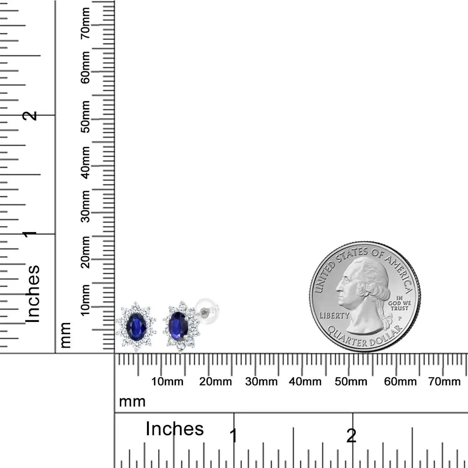 10K белое золото 1 70 Ct синий сапфир женские Овальные серьги гвоздики Halo|stud earrings|earring