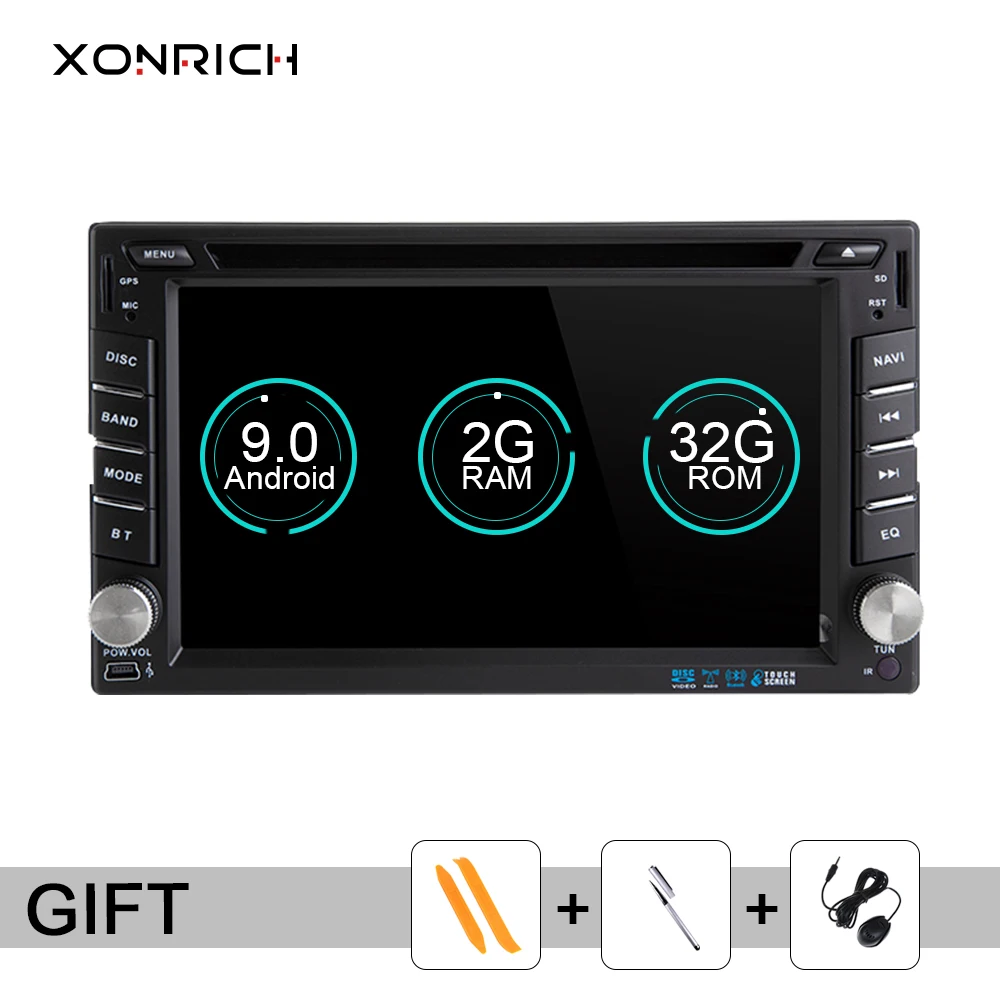 

7Inch 173*98mm 2G RAM 2din Android 9.0 Car radio Universal Car Multimedia DVD Player GPS Stereo head unit Audio DAB DVR BT WIfi