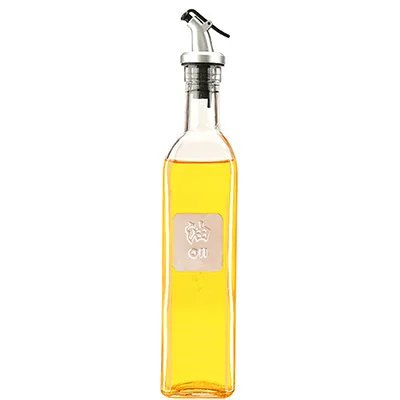500ML Oil Word Кухонный Многофункциональный Европейский квадратный длинный герметичный стеклянный резервуар для масла бутылка с соевым соусом пыленепроницаемый стеклянный резервуар для масла бытовой масляный бак - Цвет: 500ML Oil Word