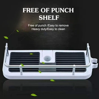 

Bathroom Storage Shelf No Drilling Durable plastic Shower Shelf Kitchen Storage Basket Adjustable Soap Storage accessories