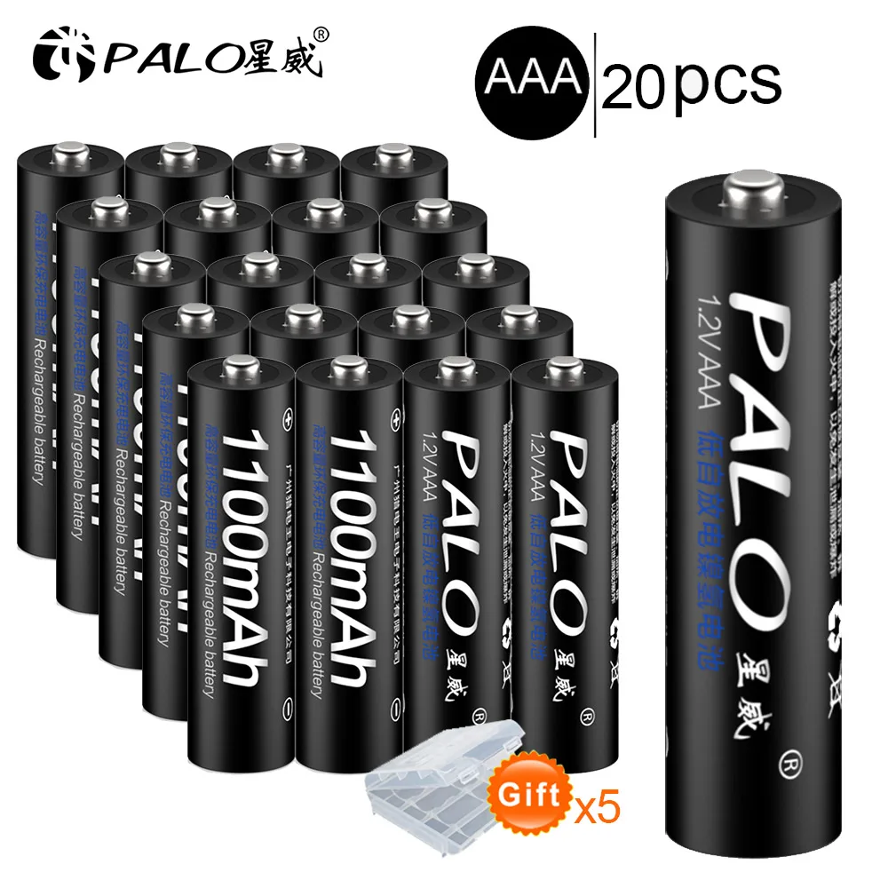20pcs PALO 4-24 шт 3А AAA аккумуляторная батарея 1100 мАч 1,2 в AAA Сделано в Китае высокое качество для игрушечного автомобиля анти-падение - Цвет: 20pcs