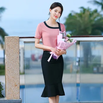 

2020 Autumn Shirt Female Short Sleeve Top Temperament Waist Shirt Occupation Lady Positive Pack Tooling