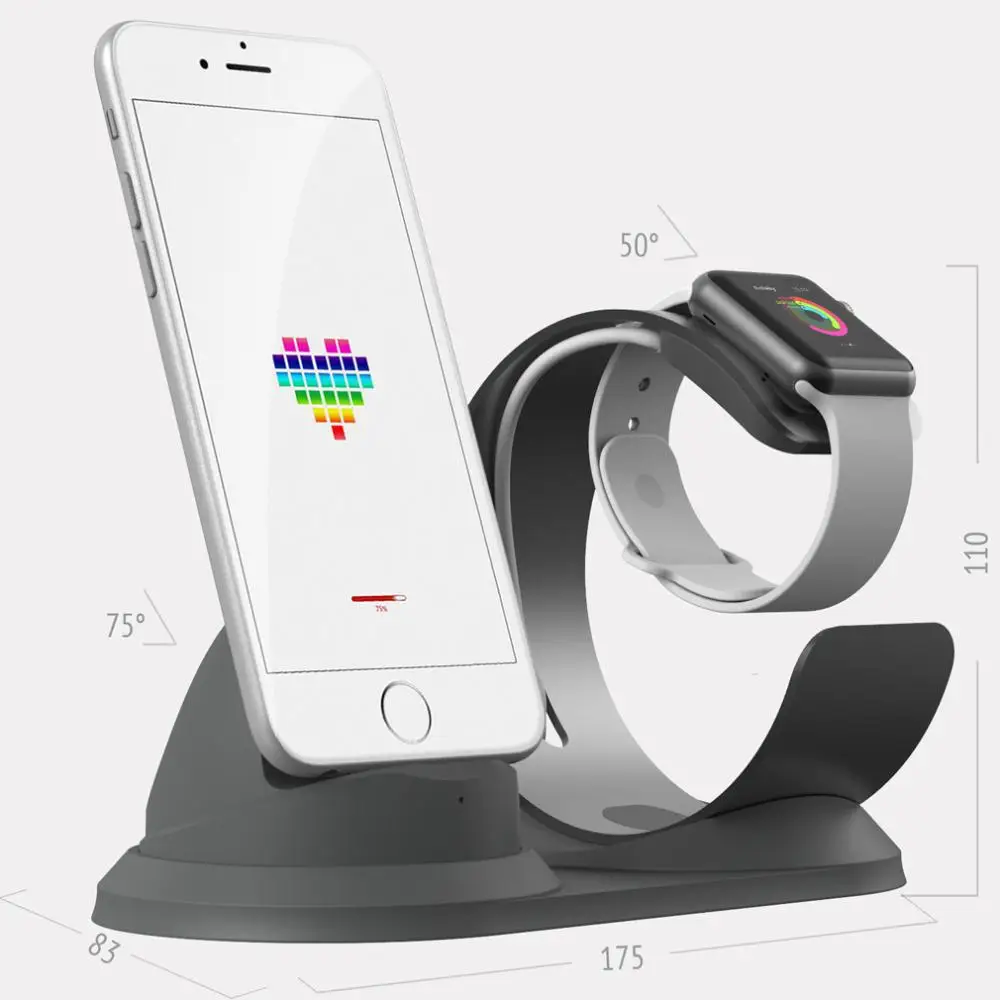 BEESCLOVER для Apple Watch зарядное устройство подставка держатель для iPhone X Xs Max XR 8 7 6 Plus зарядная док-станция база кронштейн r20
