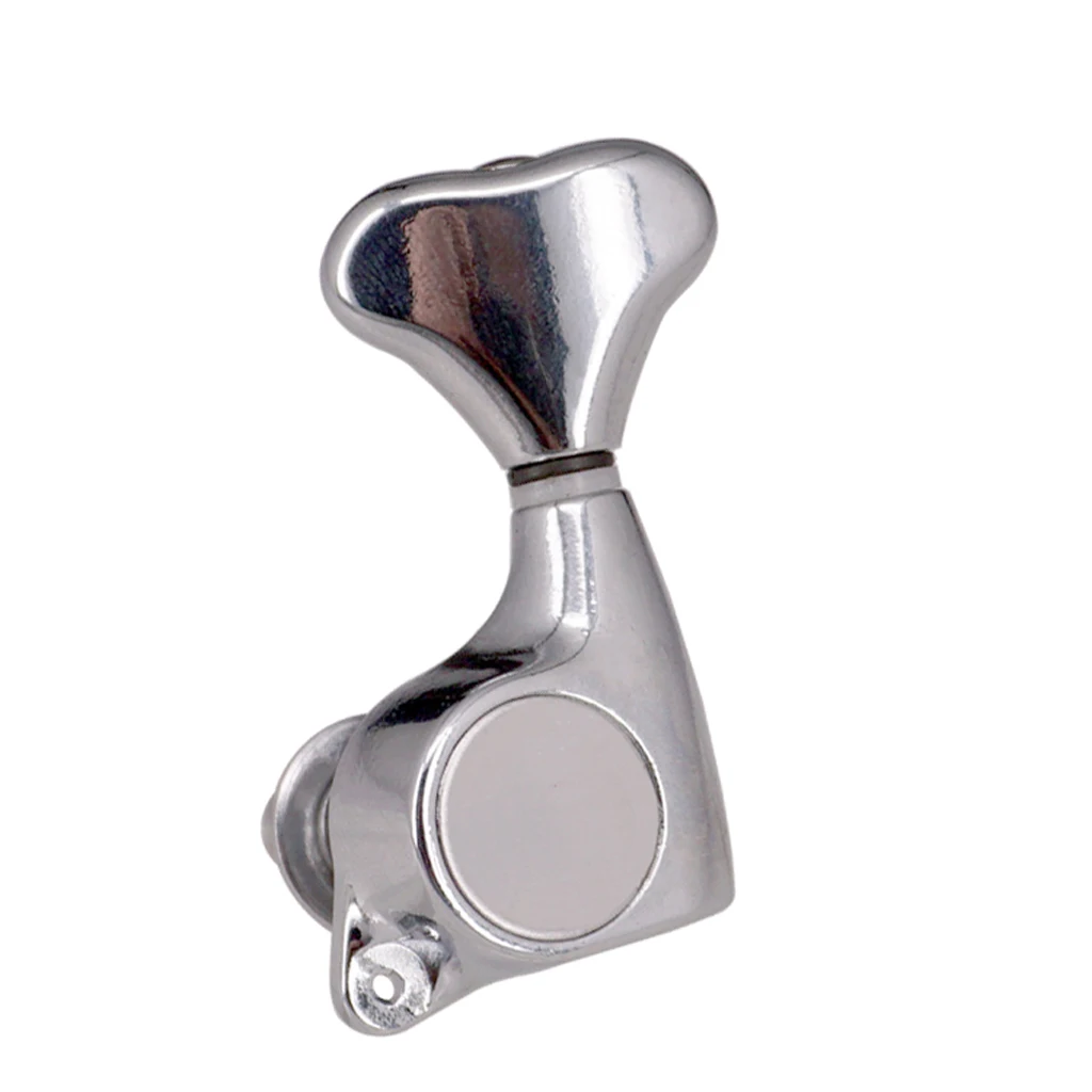 Fishtail Handle Machine Heads Knob Guitar String Tuning Peg 6L Silver 1:21