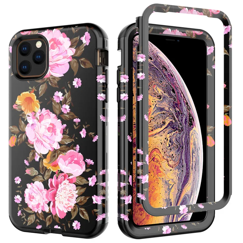 Защитный чехол для iPhone11Pro max 6,5 с мраморным цветком из полиуретана и кремния на 360 градусов, ударостойкая гибридная Броня - Цвет: 03
