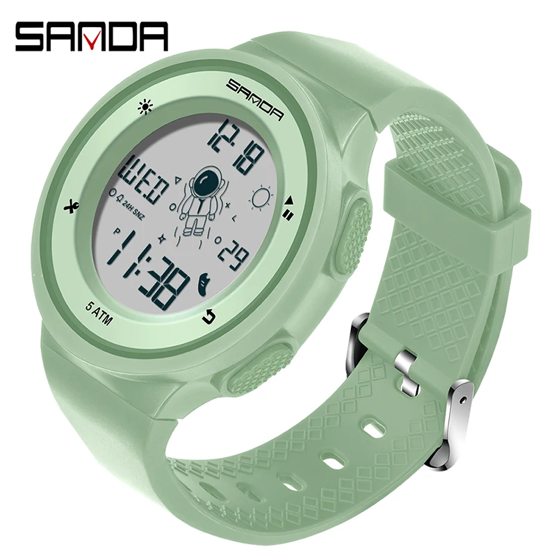 SANDA Digital Watch Men Sports Watches LED Luminous Wrist Watch Boy girl Electronic watch Waterproof Brand Student Stopwatch 