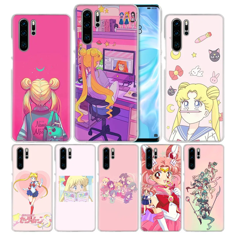 

Case Cover For Huawei Honor 8X 8C 8A 8S 9X 10 20 20i V20 Play Y5 Y6 Y7 Y9 Prime Lite Pro 2018 2019 Pink Sailor Moon Japanese Ani