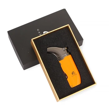

GALINER Metal Cigar Lighter Pocket Cigar Accessories Windproof 2 Jet Flame Torch Lighters W/ Prefect Draw Cigars Cutter Punch