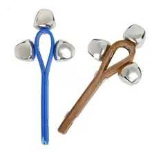 Детские игрушки-колокольчики из искусственной кожи, Детские ручные 3 колокольчика из искусственной кожи, погремушка, музыкальный инструмент, детская погремушка игрушка в подарок