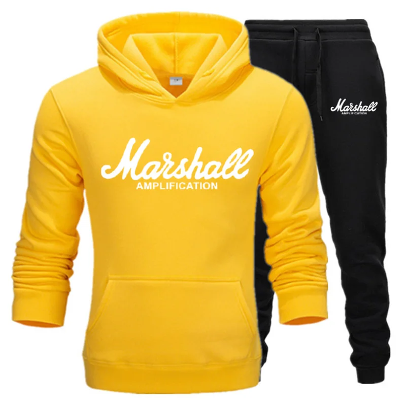 Спортивный костюм Толстовка Marshall Мужская и Женская Повседневная теплая толстовка мужская повседневная толстовка+ брюки - Цвет: Photo Color