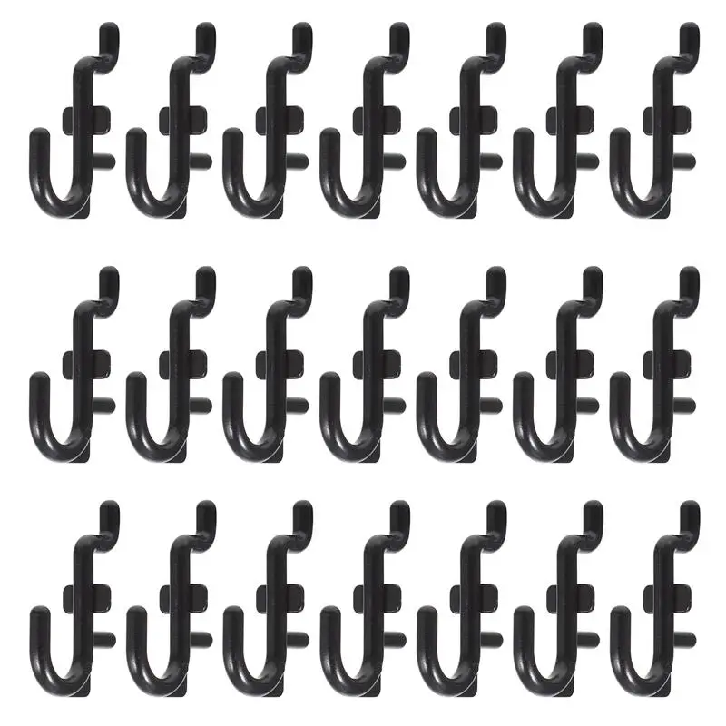 Multi Purpose Hooks 50PCS Peg Board Hook Plastic J Style Display Hook Shelf Hanging Supply Hole Plate Garage Storage Rack J-Type