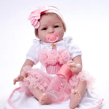 

Baby Playmate 22 Inch Baby Reborn Doll 55CM Touch Vinyl Baby Newborn lifelike Realistic Bonecas with Smile For Kid Birthday Gift