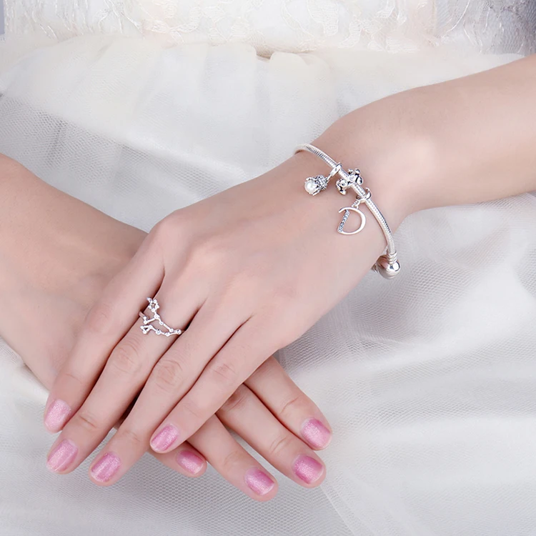 JewelryPalace море любви Осьминог кубического циркония 925 пробы Серебряного Бисера Шарм Fit Браслеты для Для женщин Новая горячая распродажа