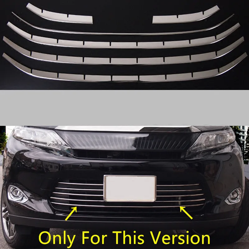 2013- для Toyota Harrier XU60 Нержавеющая сталь Передняя Нижняя решетка декоративная крышка отделка автомобильные аксессуары 6 шт