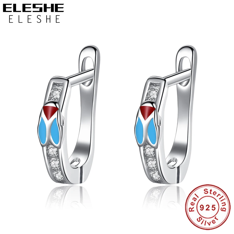 Серьги-кольца ELESHE из стерлингового серебра 925 пробы в виде цикады с милыми