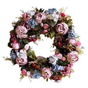 

NEW-53cm Door Wreath Large Garland Artificial Flower Wreath Wall Hanging Door Decoration Home Decoration Farmhouse Decor