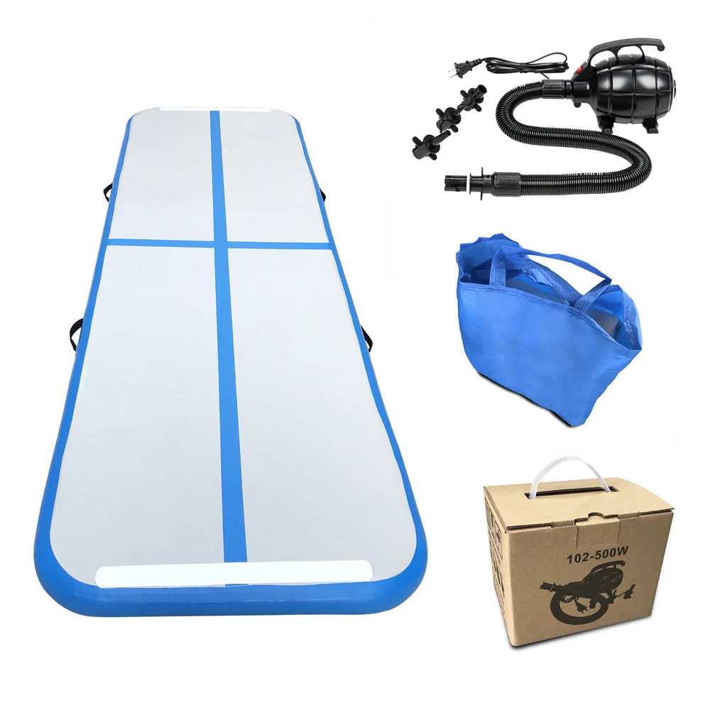 

( Ship from US )Yoga Mats 300cm*100cm*10cm Inflatable Tumble Track Trampoline Air Track Floor Home Gym Gymnastics Inflatable Mat