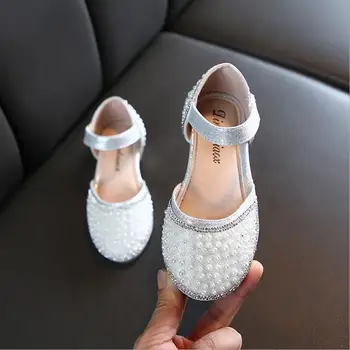 

fashion Sequins little girls summer sandals bow big kids shoes princess for children shoes
