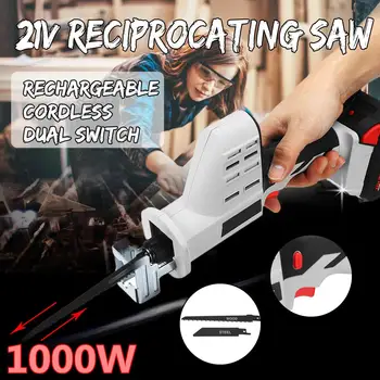 

21V 1000W Electric Reciprocating Saw with Saw Blades Portable Charging Cordless Chainsaw for Wood DIY Electric Power Tools