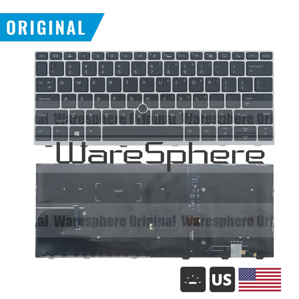 Новая Оригинальная клавиатура с подсветкой US W/N для HP Elitebook 830 735 G5 мышью