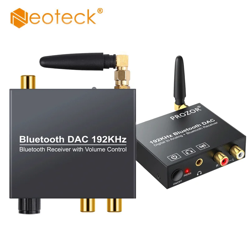 Neoteck 192Khz Bluetooth-Compatible DAC Digital to Analog Audio Converter Adapter Optical Coxial to RCA 3.5mm Jack Audio Adapter audio adapter audio converter adapter audio converter