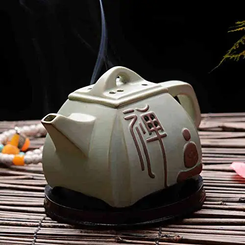 

PHILOGOD Incense Holder Ceramic Personality Vintage Teapot Styling Sticks Burner Censer