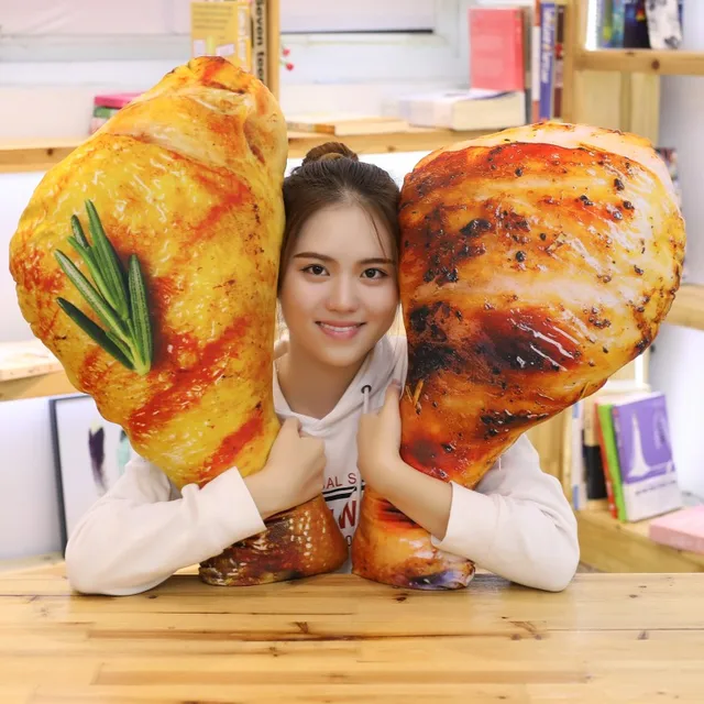 Dropshipping Simulation Food Real life Style Chicken Leg Toy Chick Wing Drumstick Fried Rice Noodle Pillow Cushion Birthday Gift 2