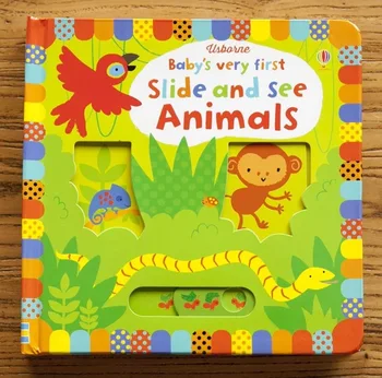 

English 3D Usborne Baby's Very First Slide and See Animals Picture Board Book Kids Early Education Book Classroom Reading Book