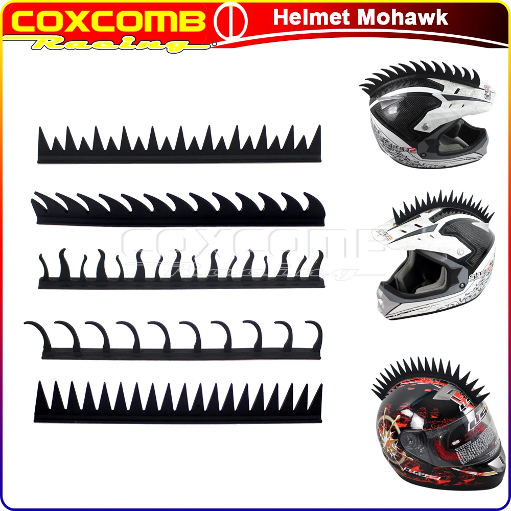 

Black Rubber Helmet Mohawk Warhawk Saw Blade Helmet Decoration Sticker Hawk Talon / Even / Uneven / Fire Hawk Custom Punk Spike