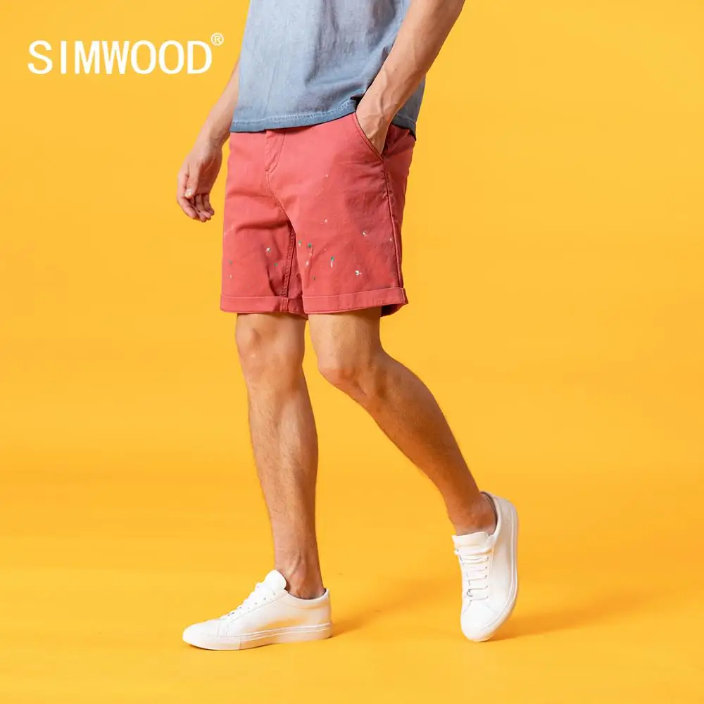 Мужские шорты с брызгами краски SIMWOOD винтажные размера плюс уличная одежда | Отзывы и видеообзор