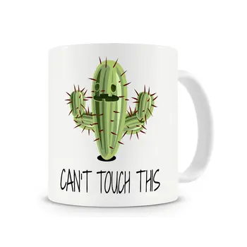 

Can't Touch This Mug,Funny Cactus Coffee Mug Cup with Stirring Spoon