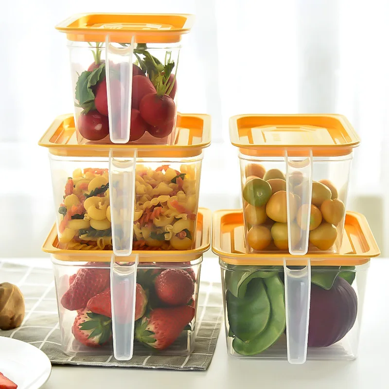 

Microwave Oven Sealed Freshness Box-Superimposed with Handle Refrigerator Refrigeration Storage Jar Grains Food Storage Box