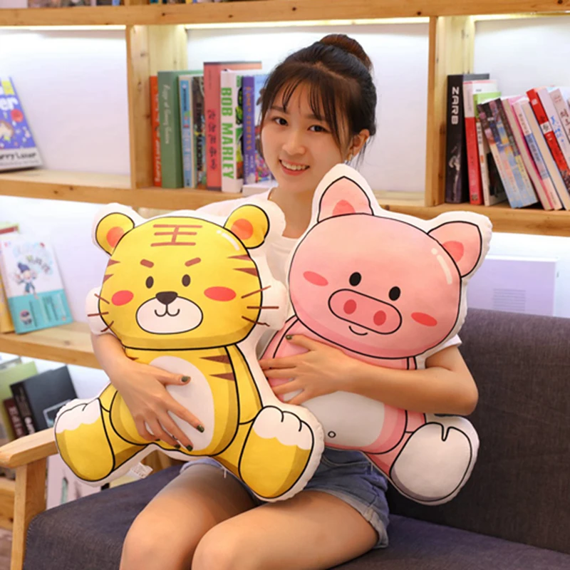 

New 50CM Printed Animal Pillow Washable Plush Padded Pillow Elephant Dinosaur Sofa Pillow Home Decor Birthday Present For Girls