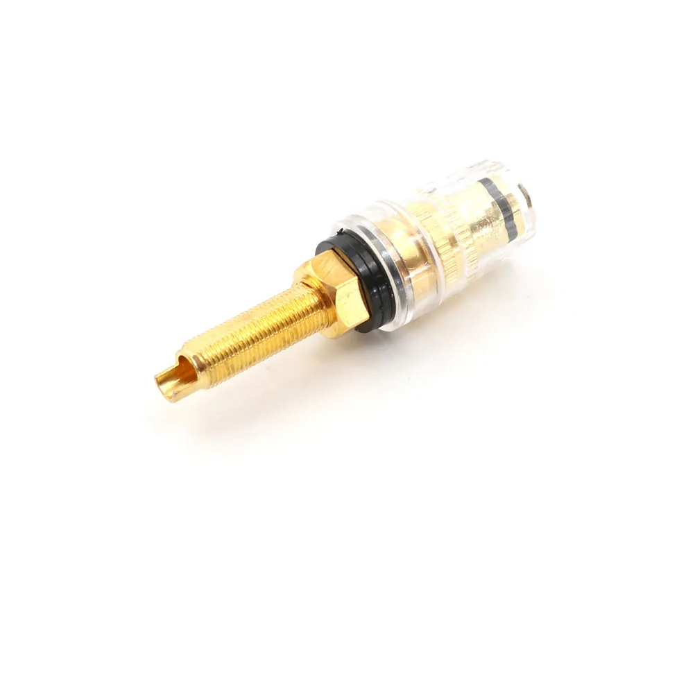 1PC HUXUAN Black  Thread Gold Plated Audio Speaker Binding Post Banana Plug Terminals
