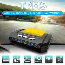 Автомобильный TPMS Солнечный ЖК-дисплей автомобильная система контроля давления в шинах Температура шин охранная сигнализация с 4 датчиками давления в шинах