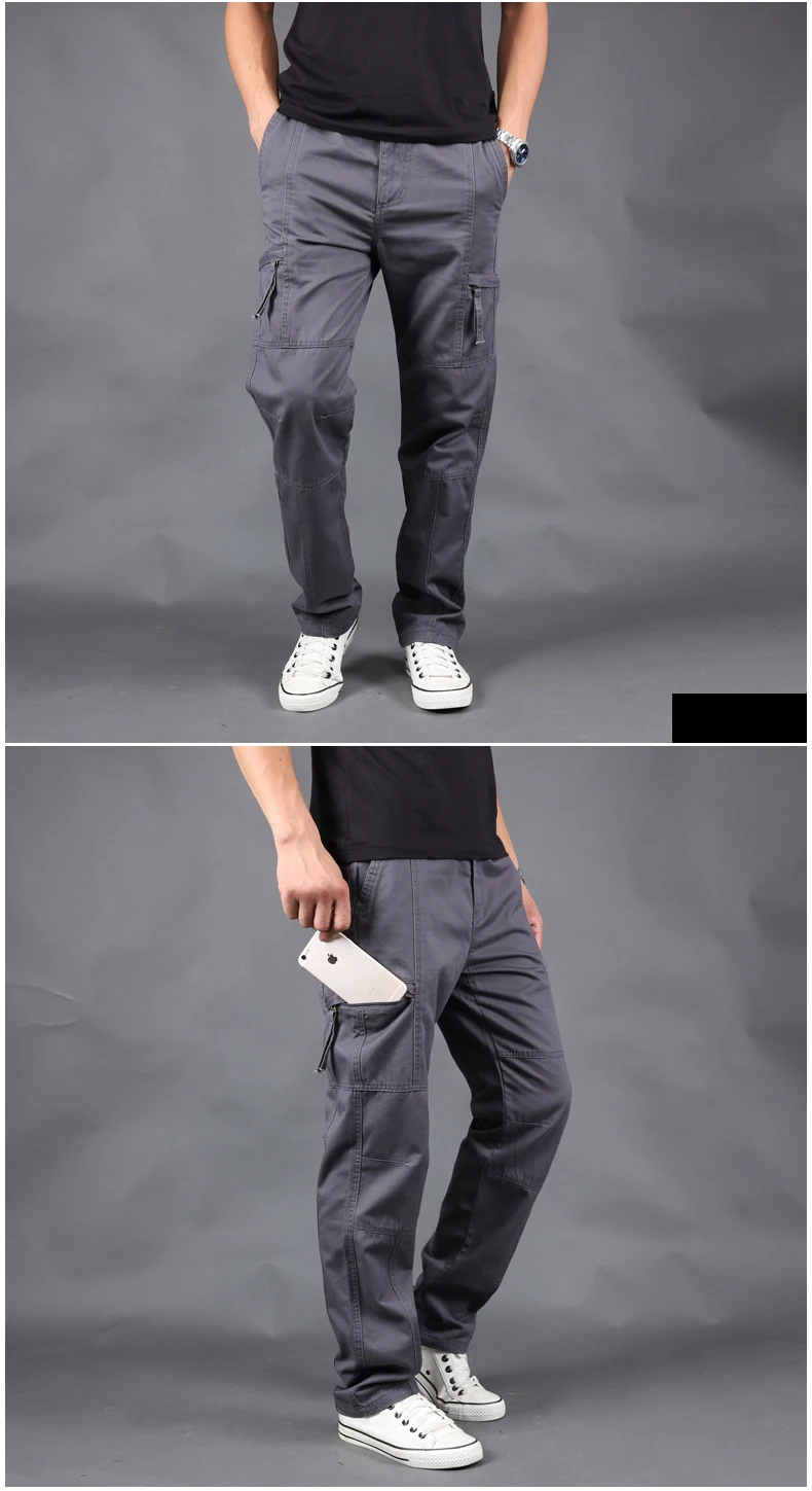 QIQICHEN брюки карго мужские рабочие мужские брюки мульти-карман хлопок Военная Тактическая верхняя одежда джоггеры брюки мужские плюс размер S-4XL